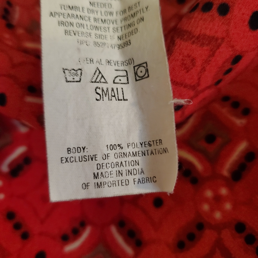 RED WRAP SKIRT S SMALL - Picture 4 of 8